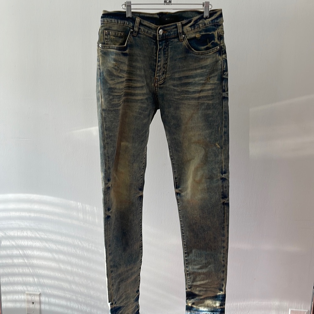 Amiri Stack Jean Dirty Indigo